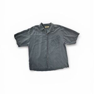 Tommy Bahama 100% Silk Camp Shirt XL Blue Short Sleeve Button Up Mens Relax Fit